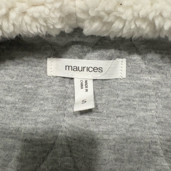 Maurices Gray Quilted Vest with Cream Lining - Picture 4 of 5